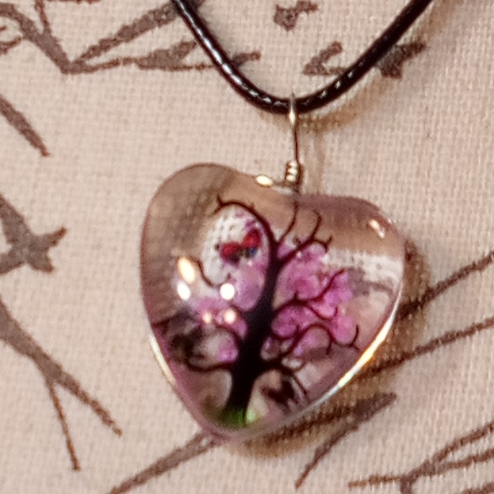 Necklace Jewelry Tree Decor Heart Pendant Women